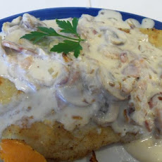 Pan-Fried Fish With Bacon-Mushroom Sauce