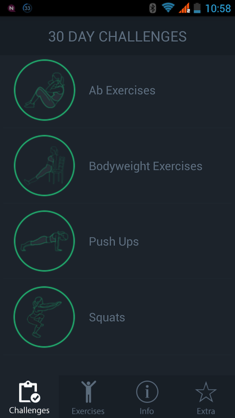 Android application 30 Day Fit Challenges Workout screenshort