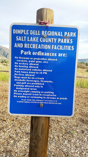 Dimple Dell Regional Park Sign