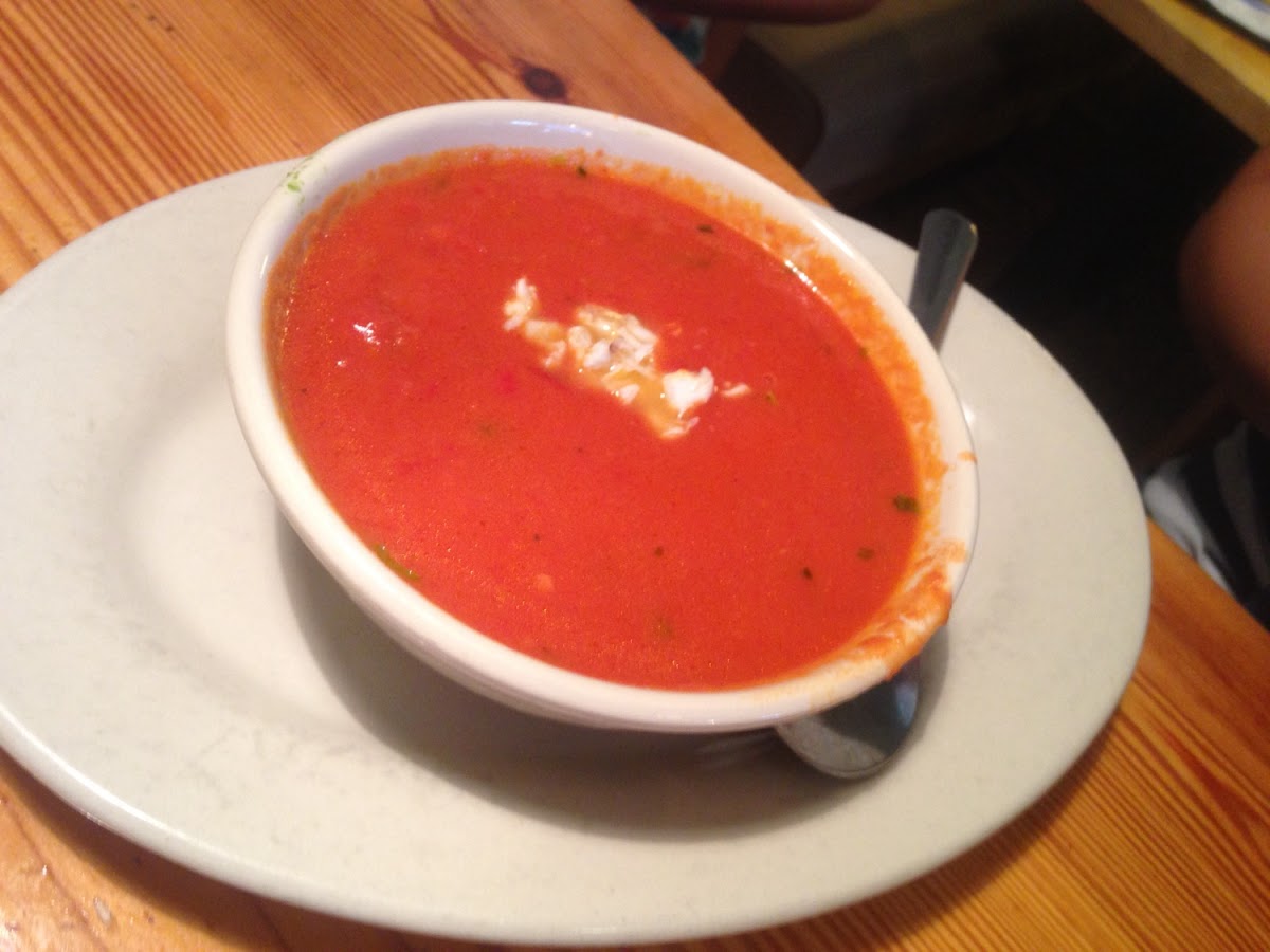 Tomato and crab meat soup!