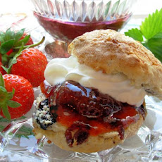 English Scones With Mixed Summer Berries and Cream