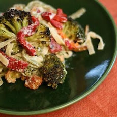 Linguini with Broccoli and Red Peppers