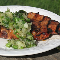 Hoisin Pork Chops With Pineapple Green Onion Relish