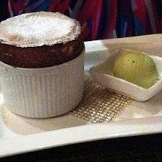 Warm Chocolate Souffles with Pistachio Ice Cream