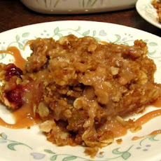 Apple-Cranberry Crisp With Warm Toffee Sauce