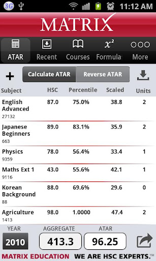 Matrix Atar Calculator