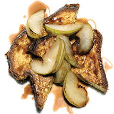 French Toast with Pears and Pomegranate Sauce