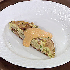 Spanish Style Potato and Chorizo Omelet with a Garlic and Pimento Mayonnaise