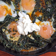 Yotam Ottolenghi's Skillet-Baked Eggs with Spinach, Yogurt, and Spiced Butter