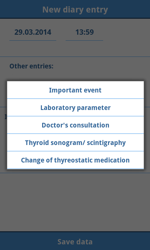 Android application Thyroid diary- Hyperthyroidism screenshort