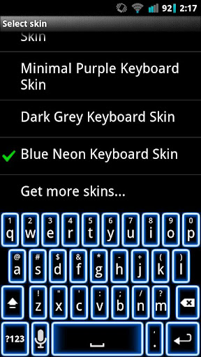 Blue Neon Keyboard Skin