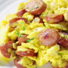 Online Round 2 Recipe - Cheesy Hot Dog Scramble
