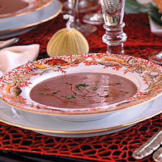 Red Pea Bisque with Rum Flambé