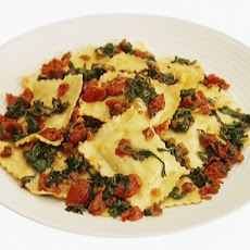 Ravioli with Arugula, Tomatoes and Pancetta