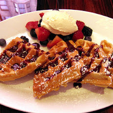 Chocolate Waffles with a Fresh Raspberry Syrup