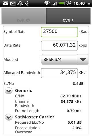 DVB-S2 Calculator