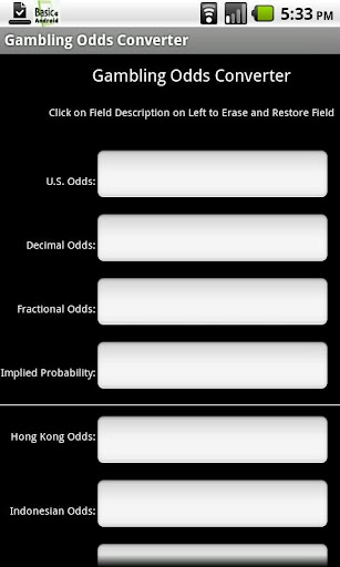 Gambling Calculator - Odds