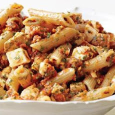 Penne with Tomato Pesto and Smoked Mozzarella