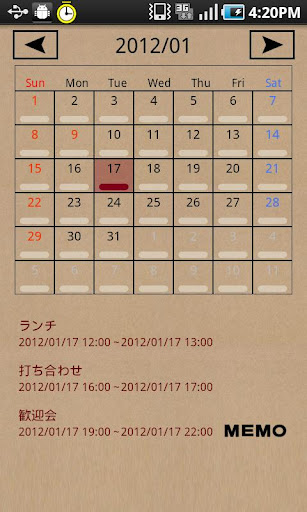 Calendar Schedule