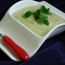Courgette, Basil and Brie Cheese Soup