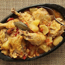 Colombian Chicken Stew with Potatoes, Tomato, and Onion