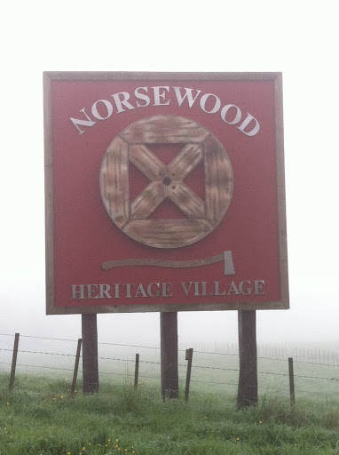 Norsewood Heritage Village Welcome Sign