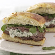 Herbed Cream Cheese-Stuffed Lamb Burgers