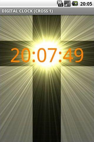 Digital Clock w Thick Cross