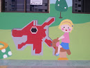 Mural Of Dragon Head Children Playground