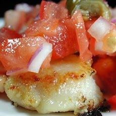Pan Seared Scallops With Fresh Tomato Caper Salsa