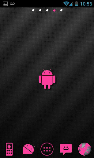 Pink Carbon Theme Go Launcher