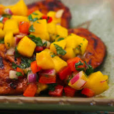 Grilled Lime and Chile Chicken with Mango and Red Bell Pepper Salsa