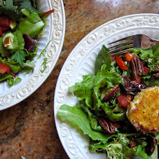 Mixed Greens Salad with Warm Goat Cheese Rounds and Balsamic Vinaigrette