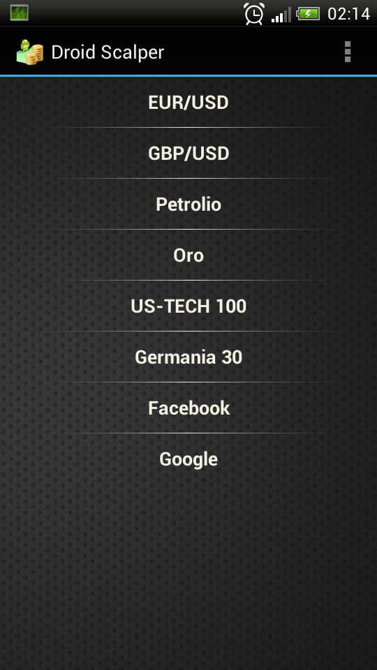 Android application Droid Scalper screenshort