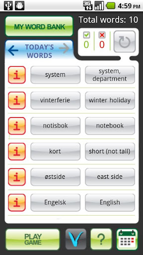 MyWords - Learn Norwegian