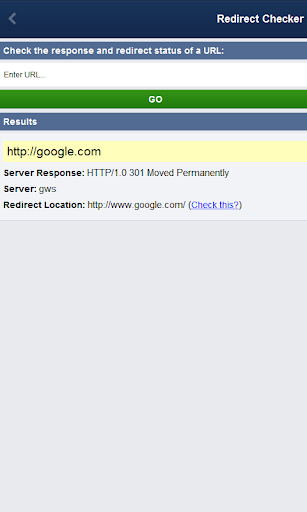 Redirect Checker