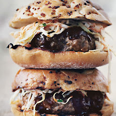 Barbecued Pork Burgers with Slaw