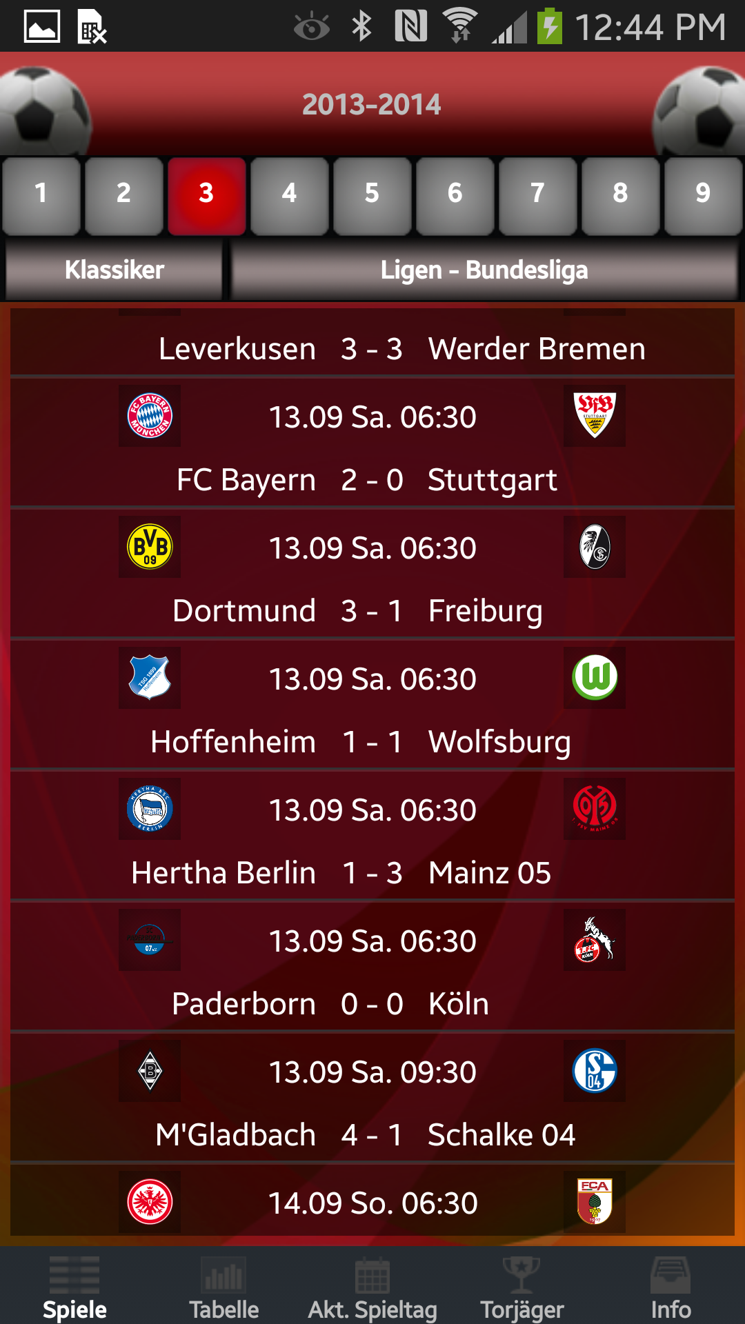 Android application Bundesliga Fussball screenshort