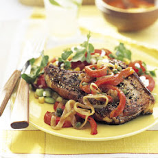 Smothered Grilled Pork Chops