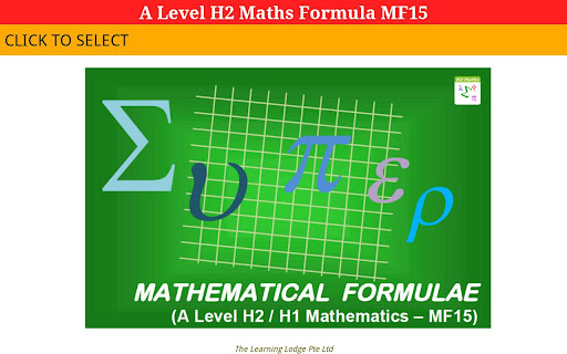 【免費教育App】A Level H2 Maths MF15-APP點子