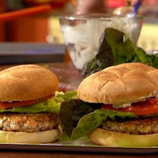 Everything Salmon Burgers with Scallion Sour Cream-Cream Cheese Sauce