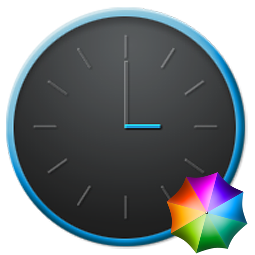 Grey&Blue elegant Clock Widget 生產應用 App LOGO-APP開箱王