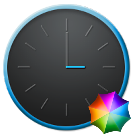 Grey&Blue elegant Clock Widget LOGO-APP點子