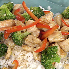 Stir-Fried Chicken with Broccoli, Water Chestnuts and Peppers