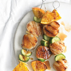Scallop, Orange, and Cucumber Kebabs