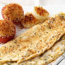 Cheese Omelet With Roasted Tomatoes and Onions