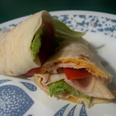 Warm Honey Turkey and Cheddar Wrap