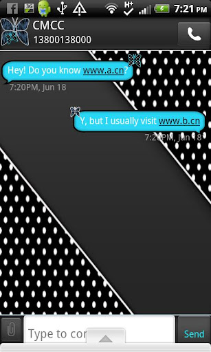 GO SMS THEME BluePolkaDot