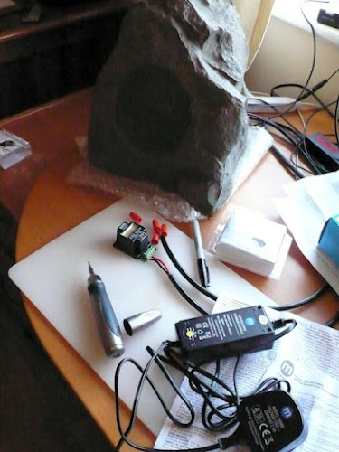 <p>
	weatherproof speaker system with 40watt portable amps.</p>
