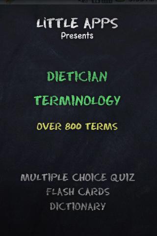 DIETICIAN NUTRITION TERMS QUIZ